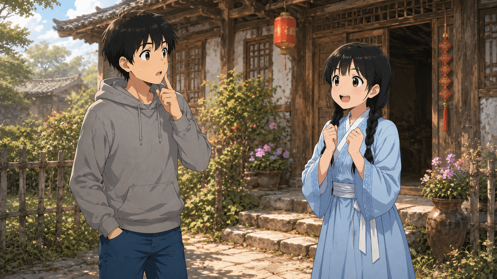 元気よく登場する鈴鐺。飛虎とは真逆の雰囲気。